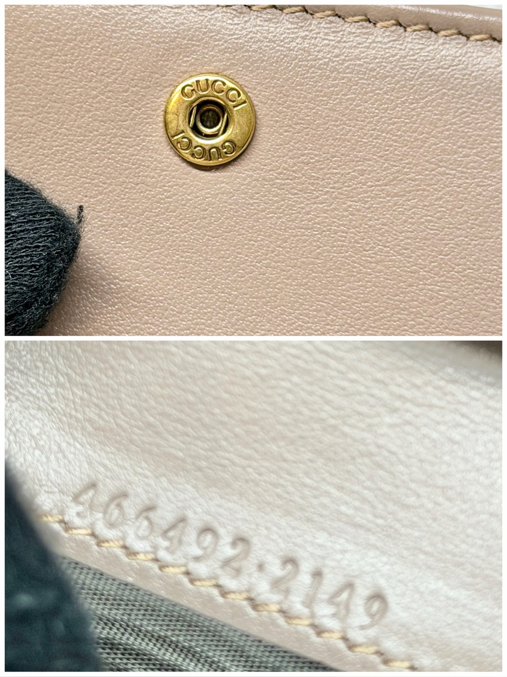 PRE LOVED GUCCI GG Marmont Quilted Leather Bifold Wallet Taupe - Picture 8 of 8